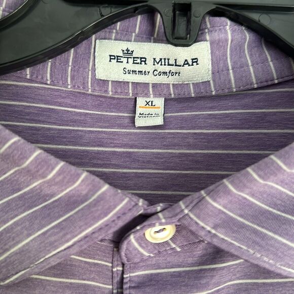 Peter Millar Summer Comfort Performance Polo Shirts Striped Set of 2 XL Flawed - Picture 11 of 11